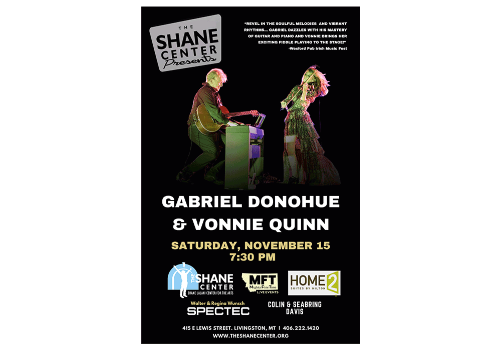 Shane Center Presents Their Final 2025 Program an Evening of Celtic Music with  Gabriel Donohue and Vonnie Quinn