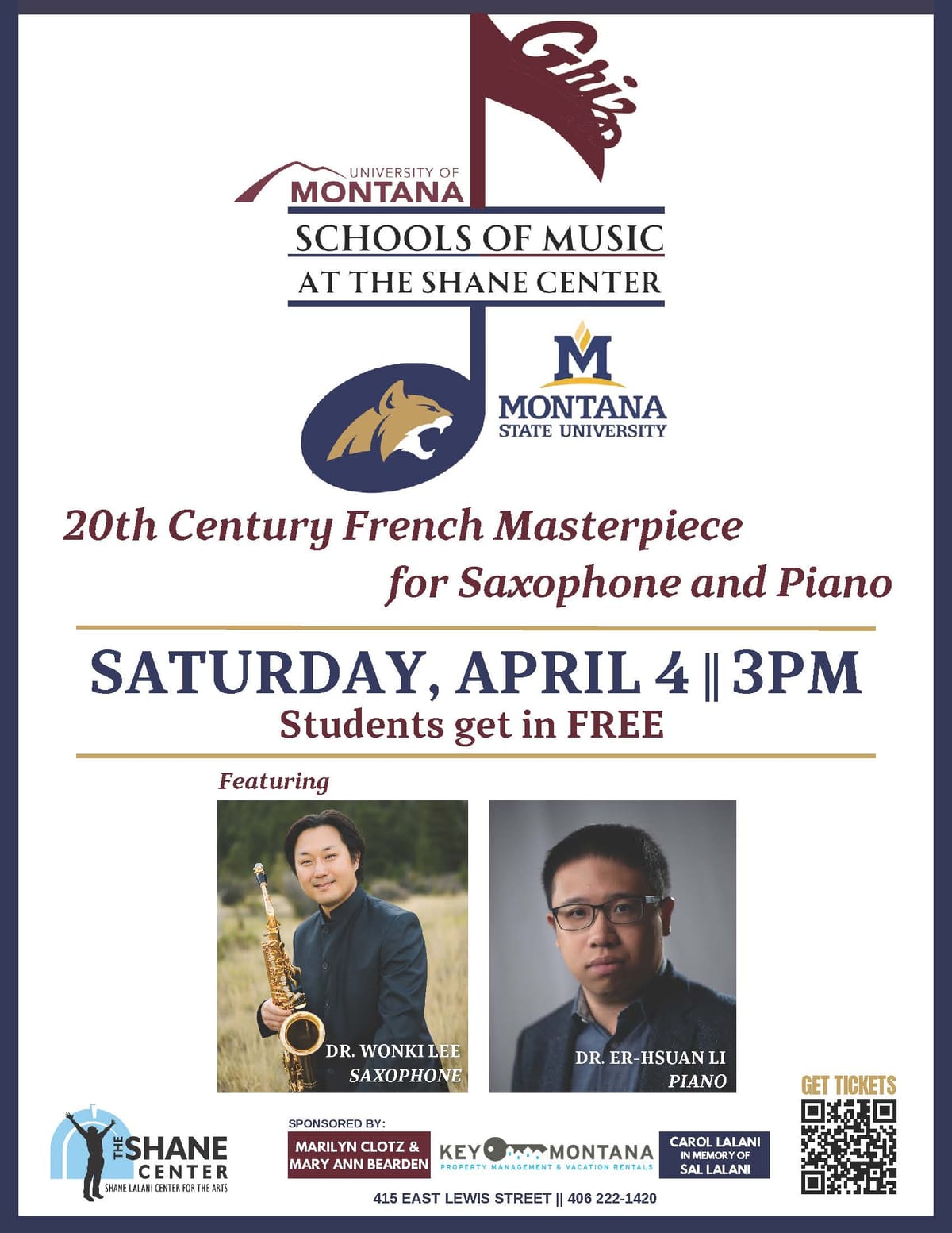 Cat-Griz Schools of Music at the Shane Lalani Center for the Arts this Spring