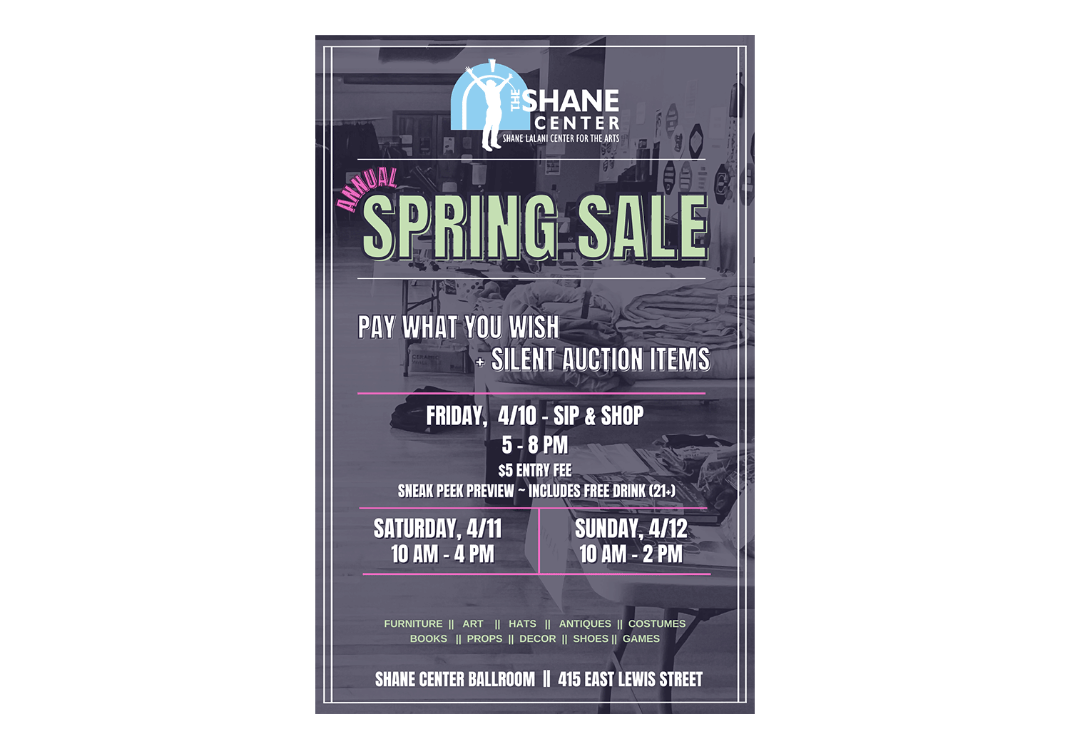 The Shane Lalani Center for the Arts Hosts 4th Annual Spring Sale April 10th - 12th
