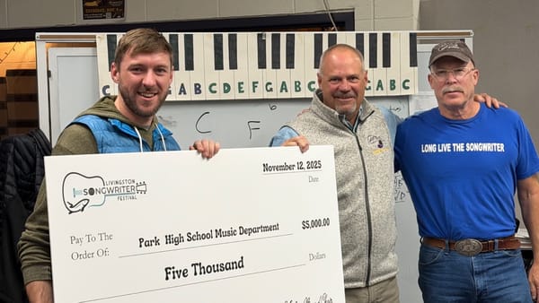 Livingston Songwriter Festival Makes Donation to Park High Music Program