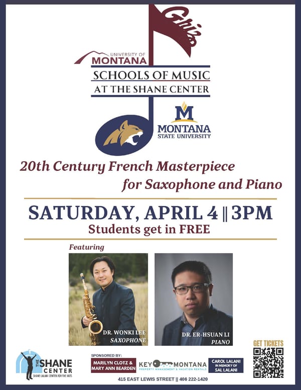 Cat-Griz Schools of Music at the Shane Lalani Center for the Arts this Spring